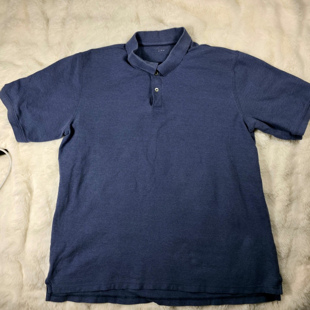 Covington Polo Shirt Mens XLT Blue Excellent Short Sleeve Pique Cotton 677